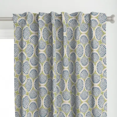 Spoonflower Coastal Clams -white Curtain Panel