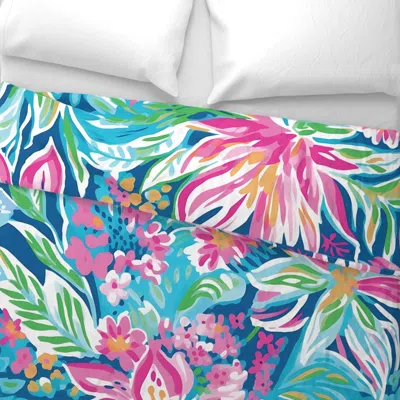 Spoonflower Coastal Lilies Wide Cotton Sateen 3.5 oz 26" X 20" Standard Knife Edge