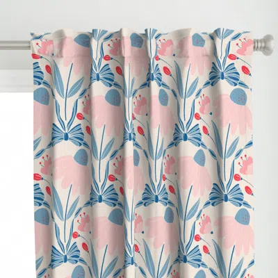 Spoonflower Coastal Scallop Bows And Curtain Panel In Multi