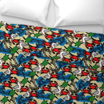 Spoonflower Coastal Shore Pattern King Pillow Sham