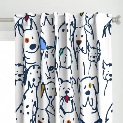 Spoonflower Color Pop Doodle Dogs - Curtain Panel
