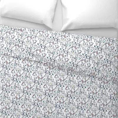 Spoonflower Color Pop Doodle Dogs Mid Century Modern Navy Outline Euro Pillow Sham