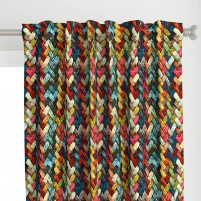 Spoonflower Colorful Knitting Medium Curtain Panel