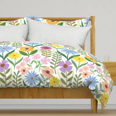 Spoonflower Colorful Wildflower Garden - Duvet Cover