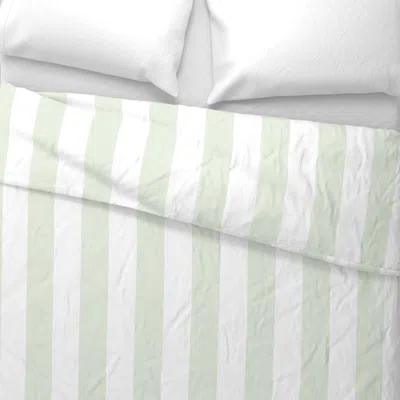 Spoonflower Colossal Stripe Faded Basil Vertical King Pillow Sham