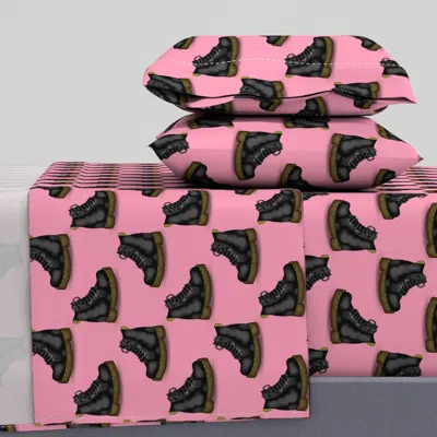 Spoonflower Combat Boots (rose Pink) King Sheet Set