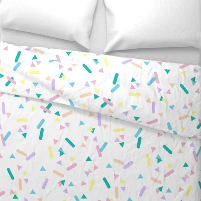 Spoonflower Confetti In White Wide Cotton Sateen 3.5 oz 26" X 20" Standard Knife Edge