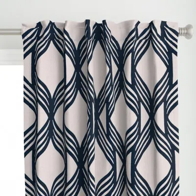 Spoonflower Conrad (navy And Beige) Curtain Panel