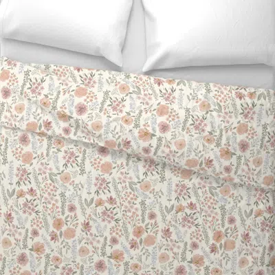 Spoonflower Consider The Wild Flowers Lighter For Wallpaper Hand Watercolour Floral For King Pillow
