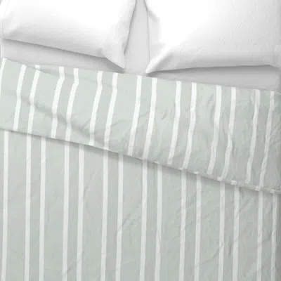 Spoonflower Copen Blue Hgtv Sw Earthy Vertical Stripe Faux Leather With Scattered Glass King Pillow