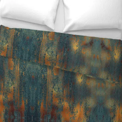 Spoonflower Copper & Indigo Grunge(large) Wide Cotton Sateen 3.5 oz 26" X 20" Standard Knife Edge