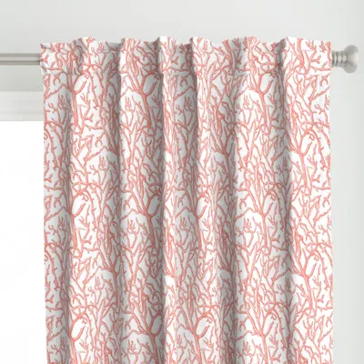 Spoonflower Coral Branches Pink And Curtain Panel