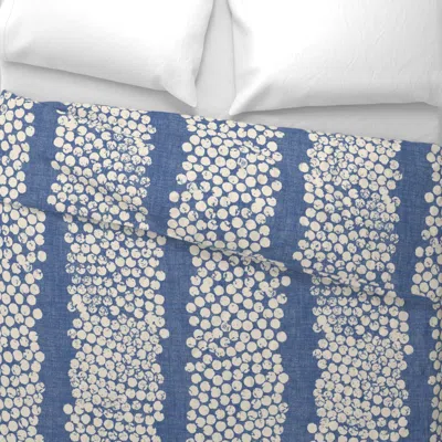 Spoonflower Cork Stamp Strips Vertical Jeans Blue Wide Cotton Sateen 3.5 oz 26" X 20" Standard Knife Edge