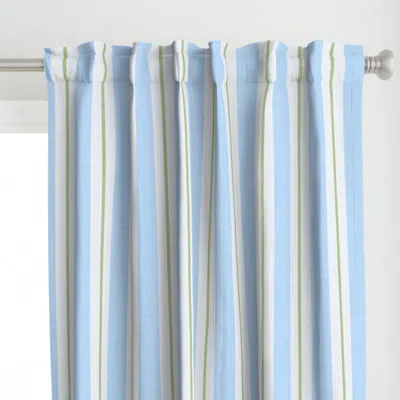 Spoonflower Cornflower Blue And Sage Curtain Panel