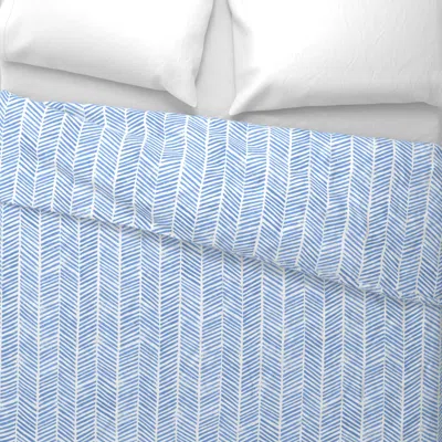 Spoonflower Cornflower Ziggy Block Print Copy Wide Cotton Sateen 3.5 oz 26" X 20" Standard Knife Edge