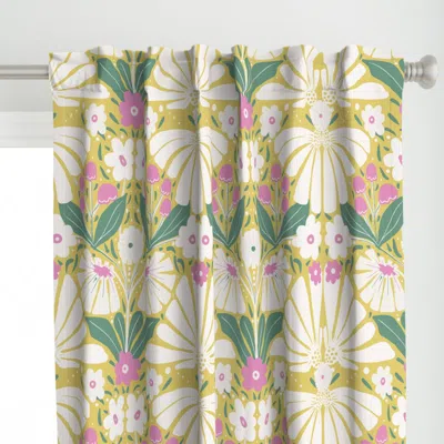 Spoonflower Cottage Garden Folk Curtain Panel