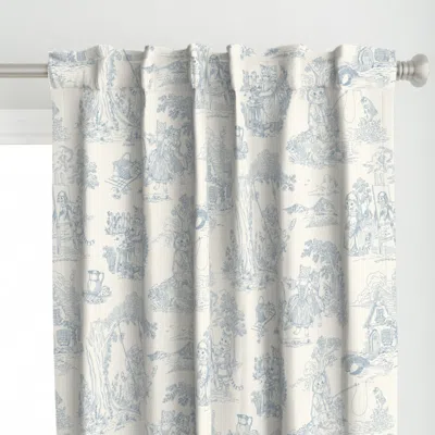 Spoonflower Cottagecore Cat Vintage Curtain Panel In White