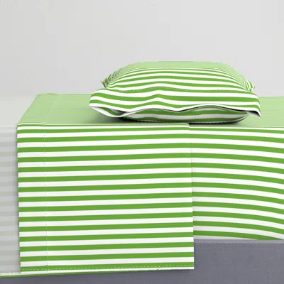 Spoonflower Country Green 1x1 Stripe Twin Xl Sheet Set