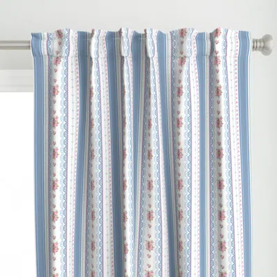 Spoonflower Country Scallop Rose Curtain Panel