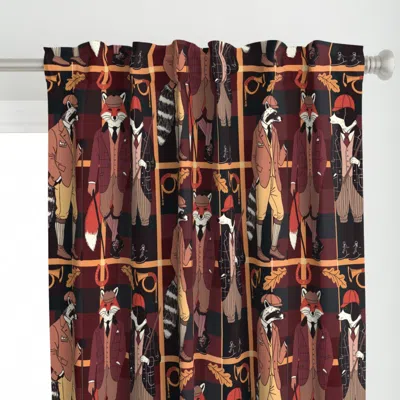 Spoonflower Countryside Hunt Club Curtain Panel