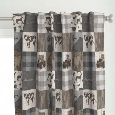 Spoonflower Cow Farmin Quilt - Soft Curtain Panel