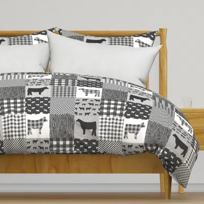 Spoonflower Cow Quilt Fabric - Black Duvet Cover