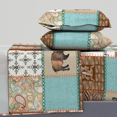 Spoonflower Cowboy Quilt Full Sheet Set