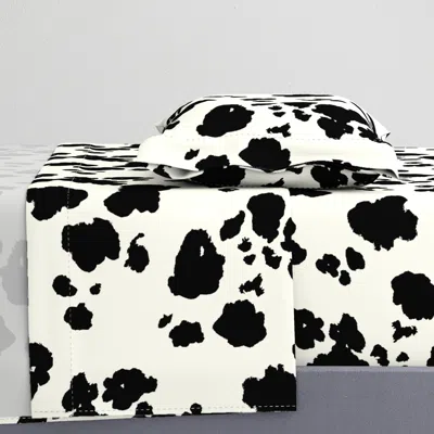 Spoonflower Cowhide Pattern - Black And White Twin Sheet Set