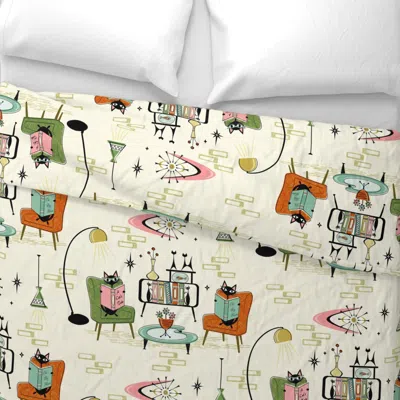 Spoonflower Cozy Cats Den Wide Cotton Sateen 3.5 oz 26" X 20" Standard Knife Edge