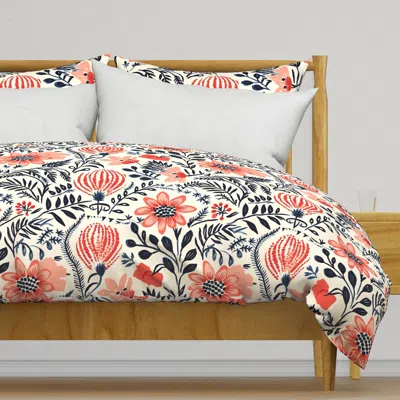 Spoonflower Cozy Chic Block Print Duvet Cover In Multi