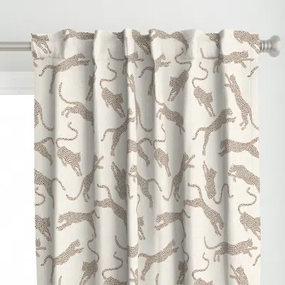 Spoonflower Cozy Leopards On Light / Curtain Panel In Neutral