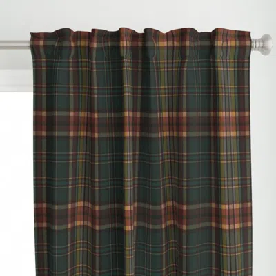 Spoonflower Cozy Plaid In Warm Earth Curtain Panel