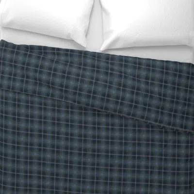 Spoonflower Cozy School Texture Plaid Navy Blue Wide Cotton Sateen 3.5 oz 26" X 20" Standard Knife Edge