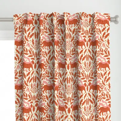 Spoonflower Cozy Tigers Damask - Curtain Panel