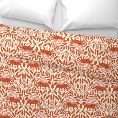 Spoonflower Cozy Tigers Damask - Large Scale Euro Pillow Sham