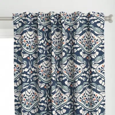 Spoonflower Crab Parade In Blue And Curtain Panel