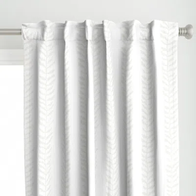 Spoonflower Cream On White Botanical Curtain Panel