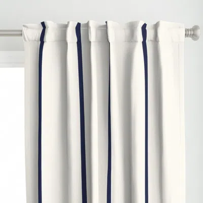 Spoonflower Cream Wide Stripes With Curtain Panel