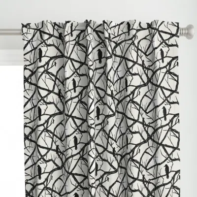 Spoonflower Creepy Crows Curtain Panel