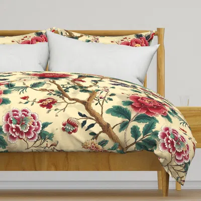 Spoonflower Crimson Blossom Elegance / Red Duvet Cover