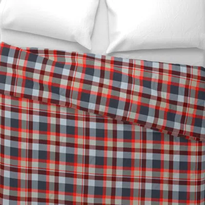 Spoonflower Crimson Red Taupe Rustic Plaid Large Scale Wide Cotton Sateen 3.5 oz 30" X 24" Standard Flanged