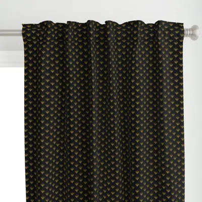 Spoonflower Crowned Queen Bee Black Curtain Panel
