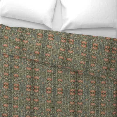 Spoonflower Crysanthemums And Greenery Wide Cotton Sateen 3.5 oz 26" X 20" Standard Knife Edge