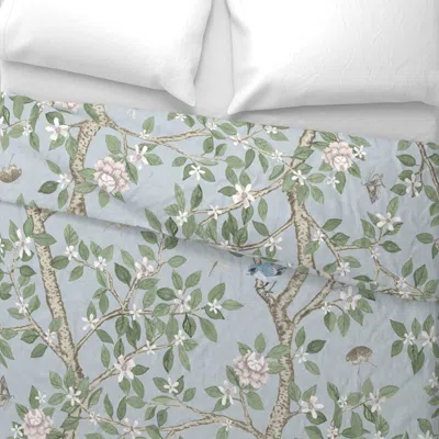 Spoonflower Custom Ashley First Light And Soft Blueelsie's Garden Copy Euro Pillow Sham
