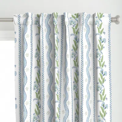 Spoonflower Custom Outdoor Blue Green Curtain Panel