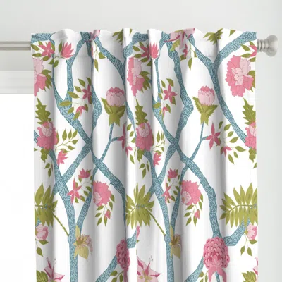 Spoonflower Custom Peony Branch Curtain Panel