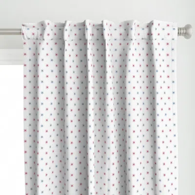 Spoonflower Custom Red And Blue Stars Curtain Panel