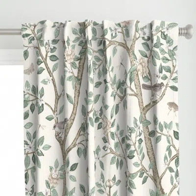 Spoonflower Custom Silver Spruce Tan Curtain Panel