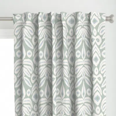 Spoonflower Custom Soft Blue And Tree Curtain Panel