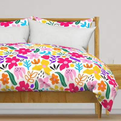 Spoonflower Cute Hand Drawn Kids Floral Duvet Cover